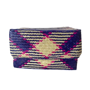 Rectangular colourful basket M w26cm×15.5cm×h15cm四角カラフル蓋付き収納かご