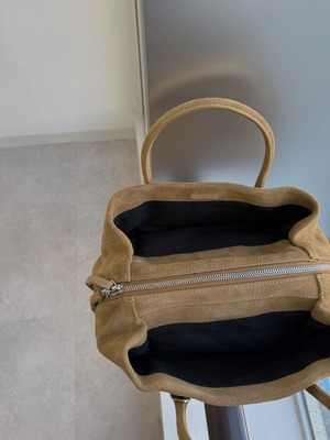 suede mini boston bag