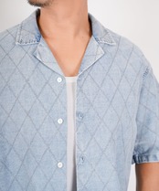 【#Re:room】VINTAGE DIAMOND QUILT STITCH DENIM SHIRTS［RES093］