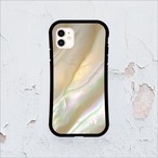 iPhoneケース パール 6月誕生石｜天然石柄スクエア型 GEM049