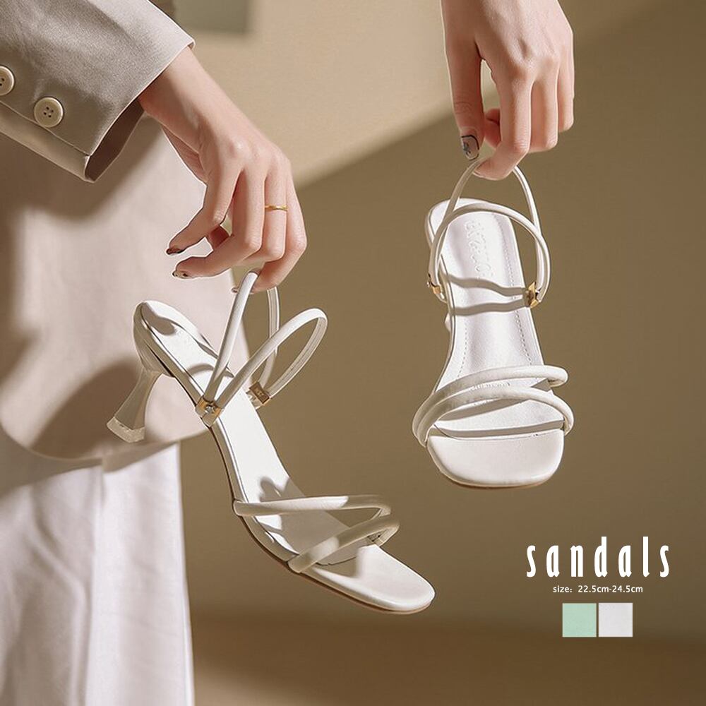 ヒールサンダル ストラップ 2way
