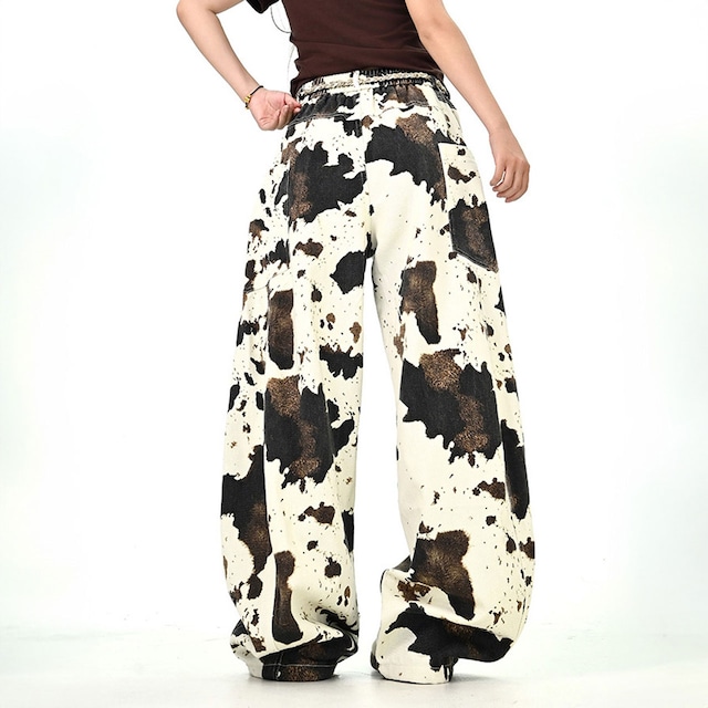 カウパターングラフィックワイドパンツ R01065