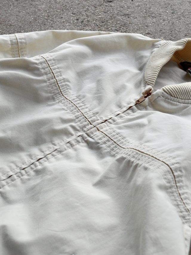 Sears 1970's Derby Jacket Ivory Light Cotton Cloth TALON Zipper  シアーズ 70s ダービージャケット 棒タロン