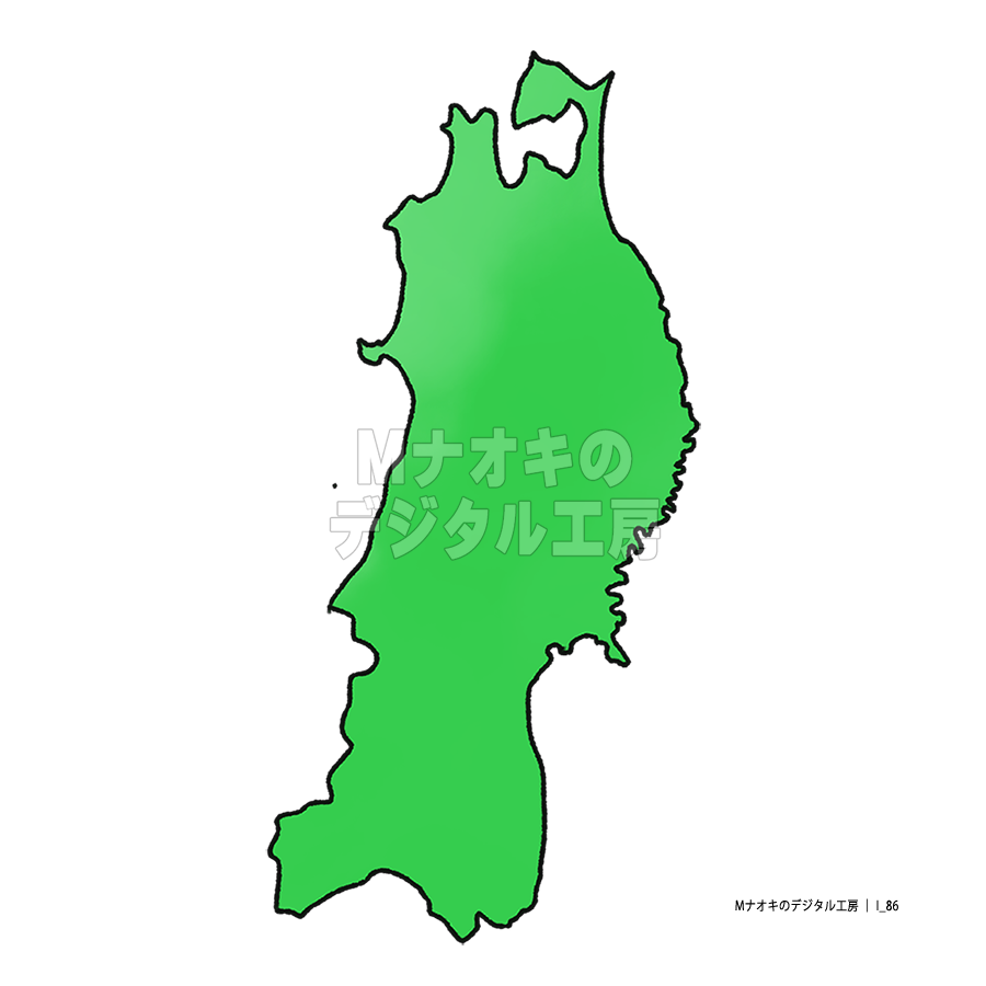 少しゆるい東北地図　 Slightly loose Tohoku map