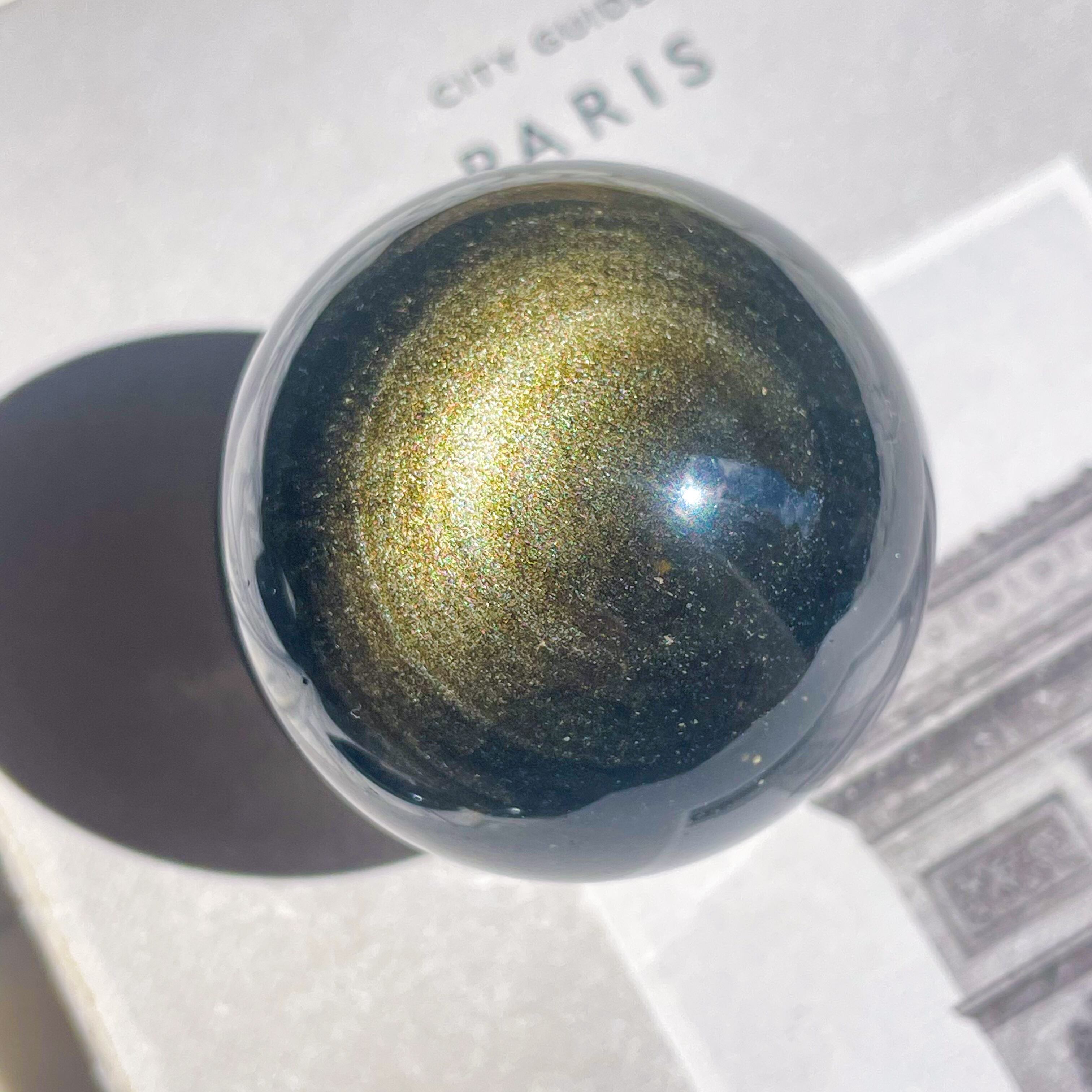 New Moon (Gold Sheen Obsidian Sphere) 1 ✧ ゴールドシーンオブジディアン