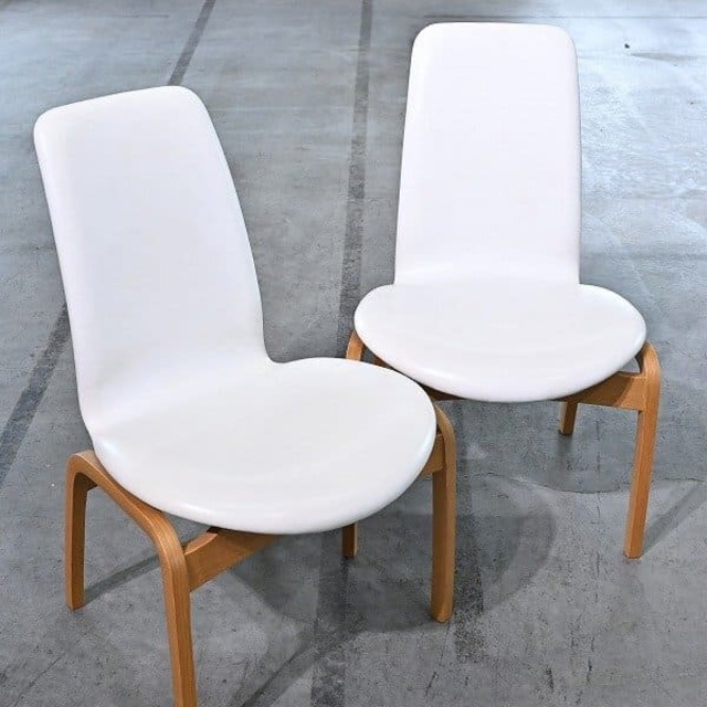 天童木工 12万「アントラー」ダイニングチェア 2脚セット オーク材 板倉準三 プライウッド 成形合板 曲げ木 ハイバック リビング TENDO【中古家具/中古インテリア/USED家具ユーズド家具/リサイクル】