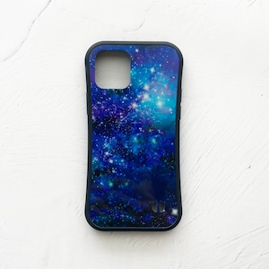 星と銀河の宇宙柄 iPhoneグリップケース