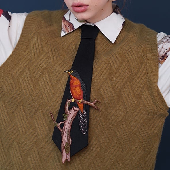 Camoooni】鳥刺繍 ネクタイ 2color 10371 | SAWOW～サワオ～大人