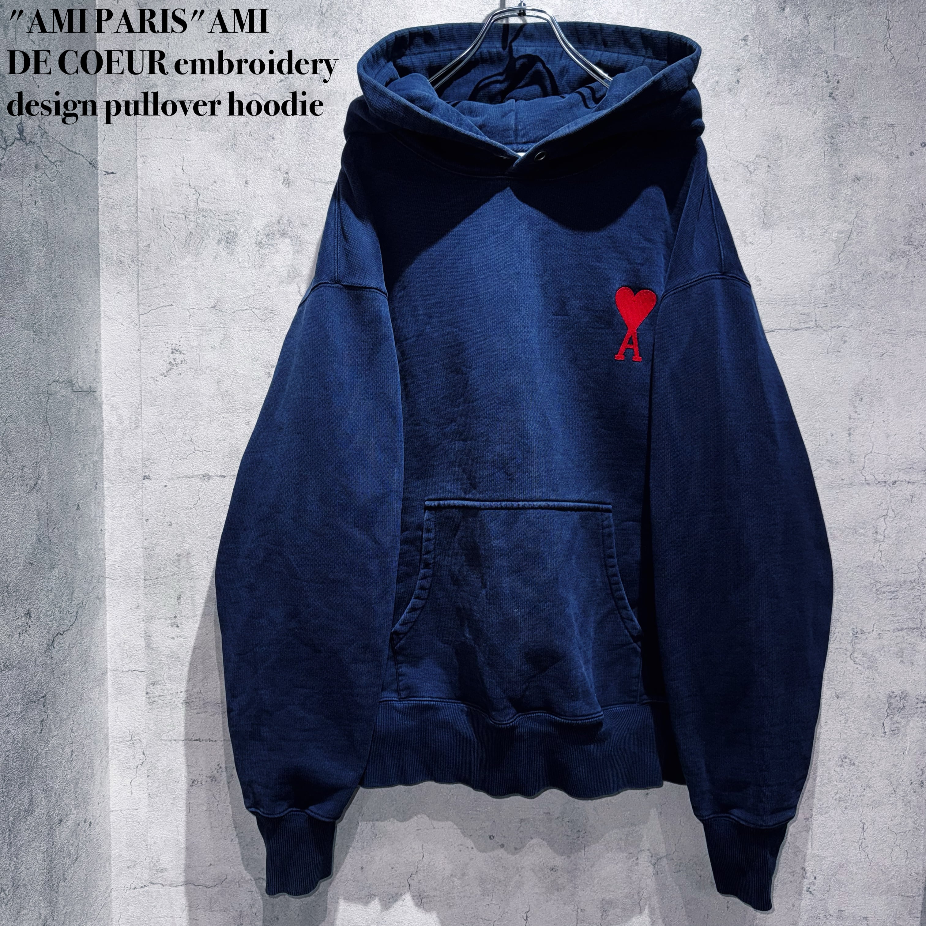 "AMI PARIS"AMI DE COEUR embroidery design pullover hoodie