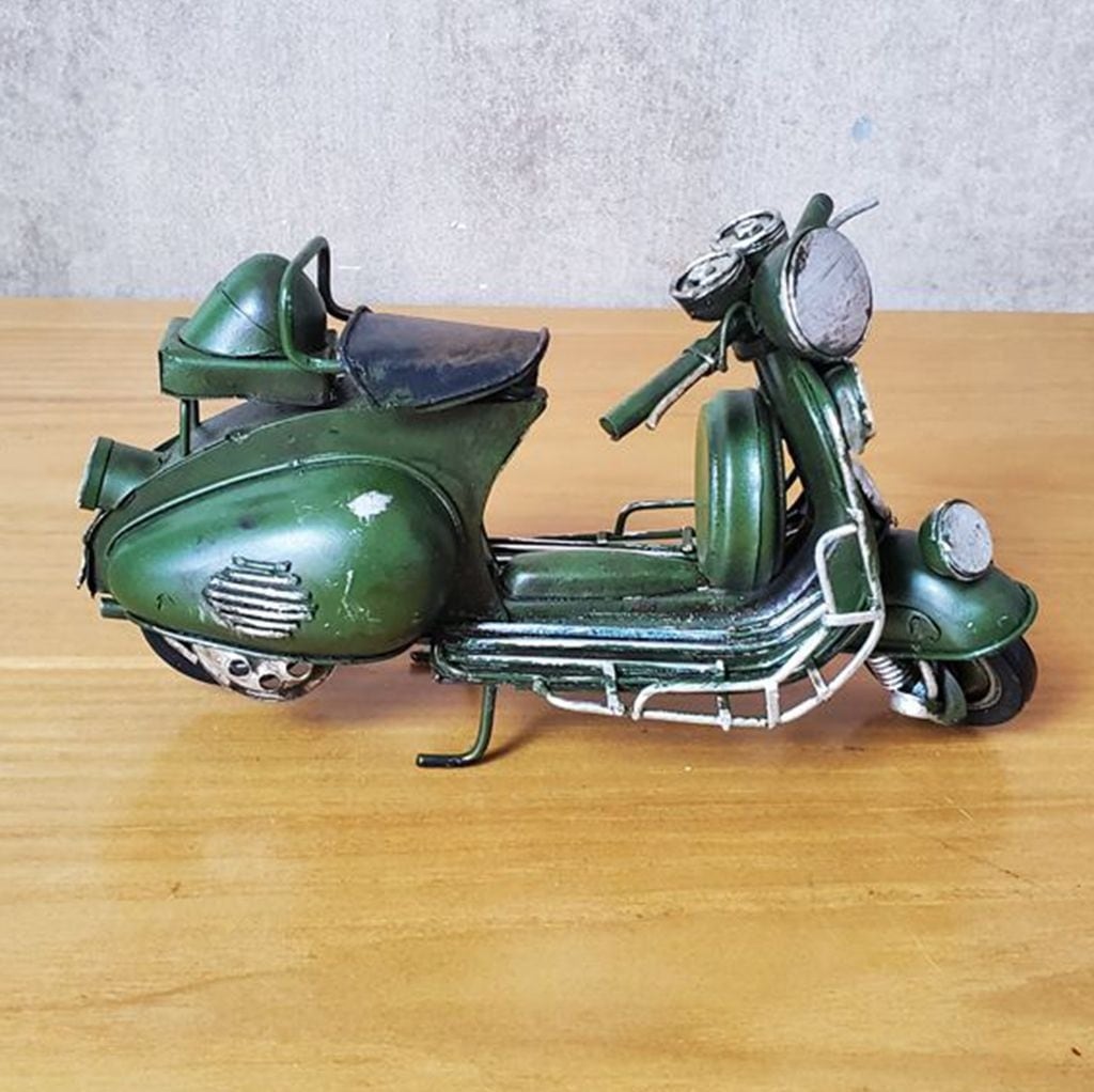 メタル ブリキ玩具 バイク スクーター オートバイ モーターサイクル 緑