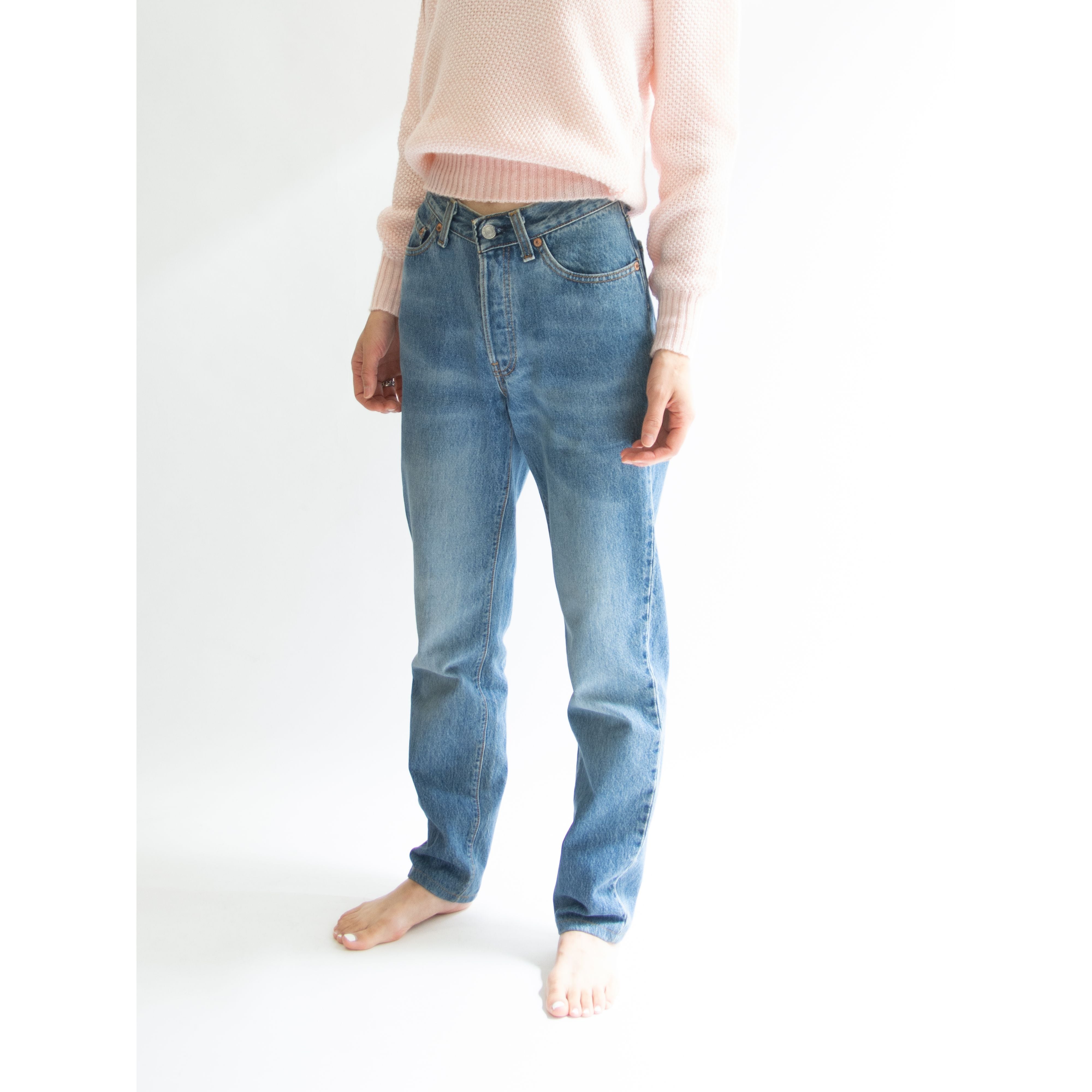 【LEVI'S 901 FOR WOMEN】Made in U.S.A. tapered denim pants W28 L32（リーバイス アメリカ製テーパードデニムパンツ ジーンズ）12a