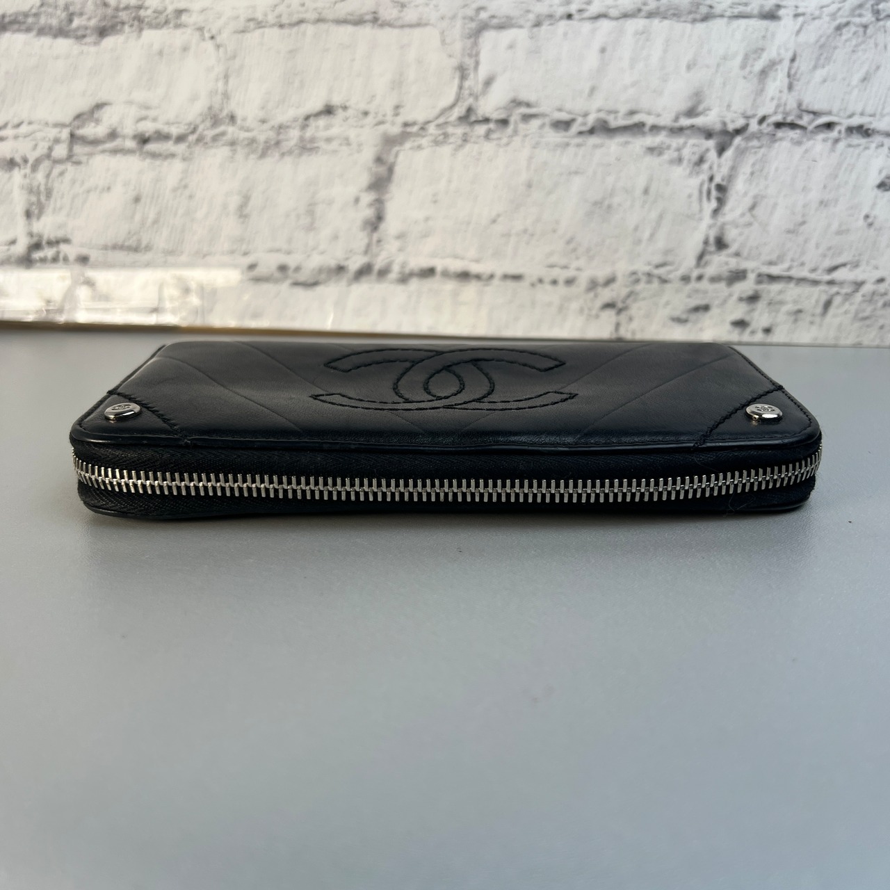 CHANEL シャネル ココマーク  レザー 長財布 ブラック A-9382