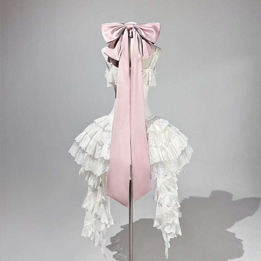 ロリータファッション 白薔薇リボンレースフリルOPセット | ロリィタ