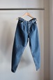 EVCION " 5POCKET TUCK WIDE DENIM PANTS BIO WASH (BLUE)"