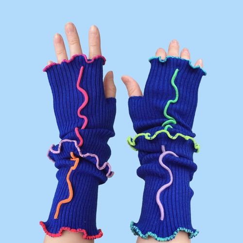 【solmu × HITOTSUDAKE】arm warmer（blue）