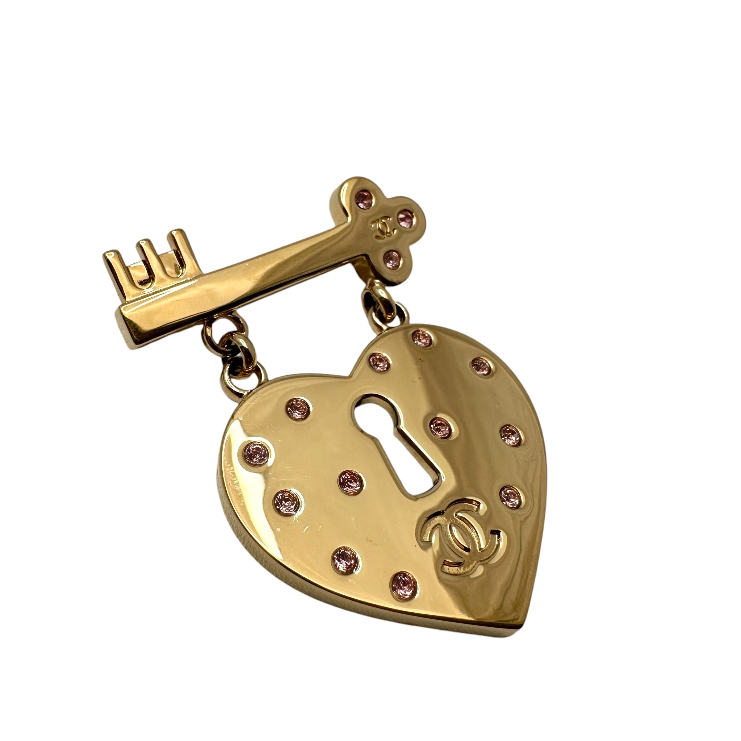 CHANEL シャネル ココマーク ハートロック ブローチ ゴールド