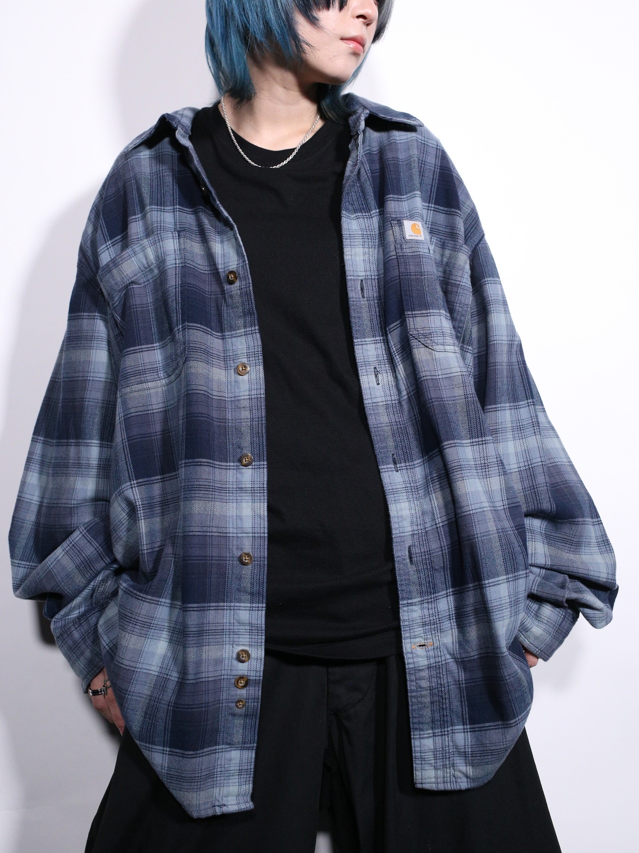 "Carhartt" over silhouette ombre check shirt - 2