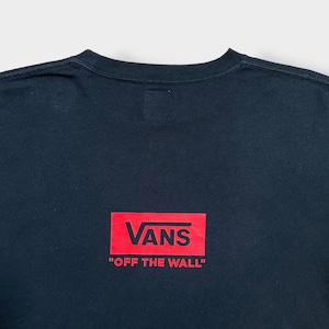 【VANS】ロゴ プリントTシャツ 両面プリント バックプリント ボード スケボー ストリート系 フリーサイズ バンズ VANS OFF THE WALL US古着