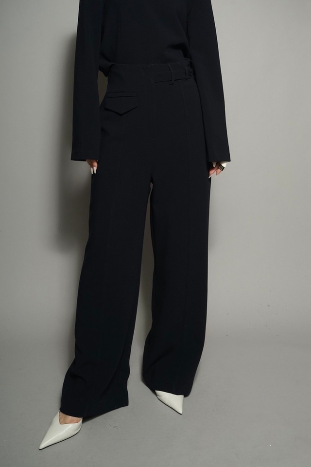 SIDE BELT WIDE PANTS  (NAVY) 2401-85-712PT