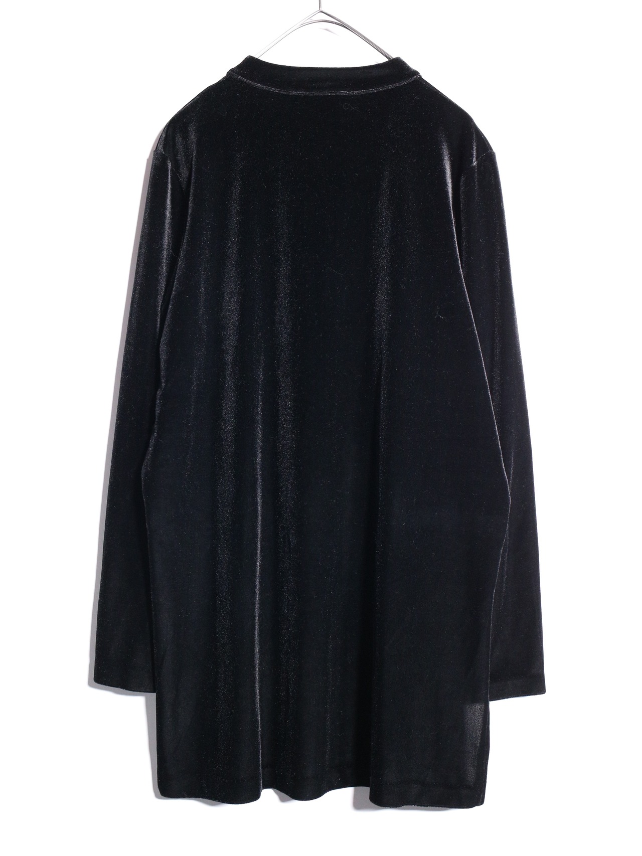 black one tone velours china shirt - 11