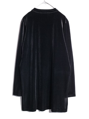 black one tone velours china shirt
