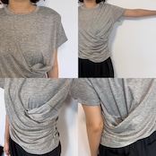 カシュクールデザインコンパクトTee/グレー