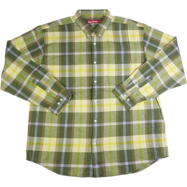 M green supreme tartan flannel shirt 緑