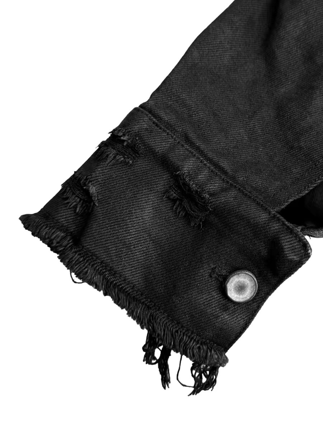 【CinderVein】Decayed Waxed Distressed Denim Jacket