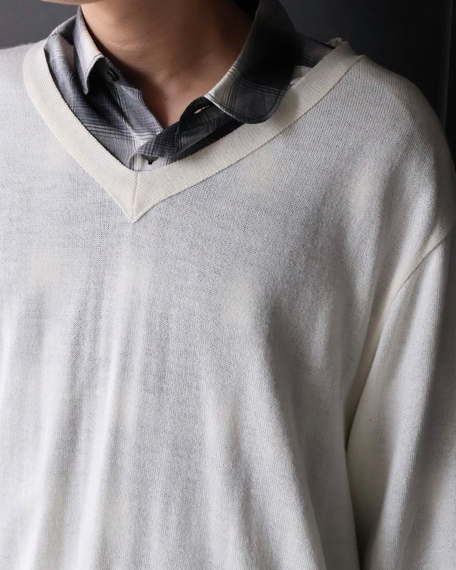 【RISMAT by Y's】side cut design half sleeve summer knit