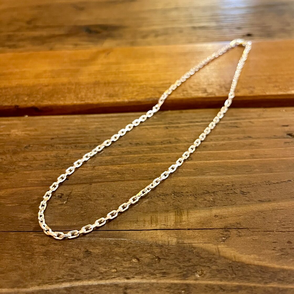 カットアズキチェーン タイプ100-4c 60cm シルバーネックレス シルバー 