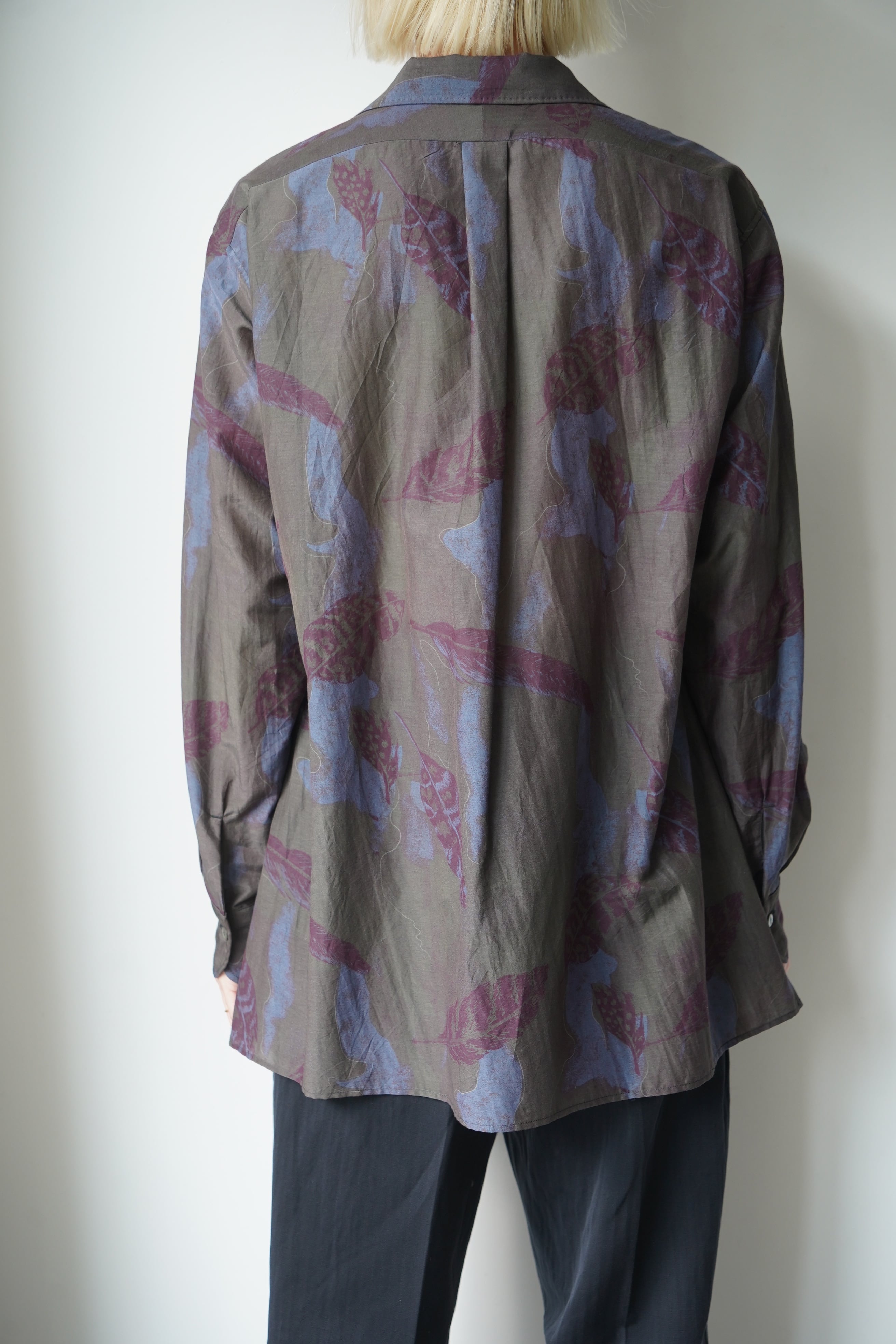 MAATEE&SONS /OPEN COLLAR SHIRTS LEAF PRINT | LiNN