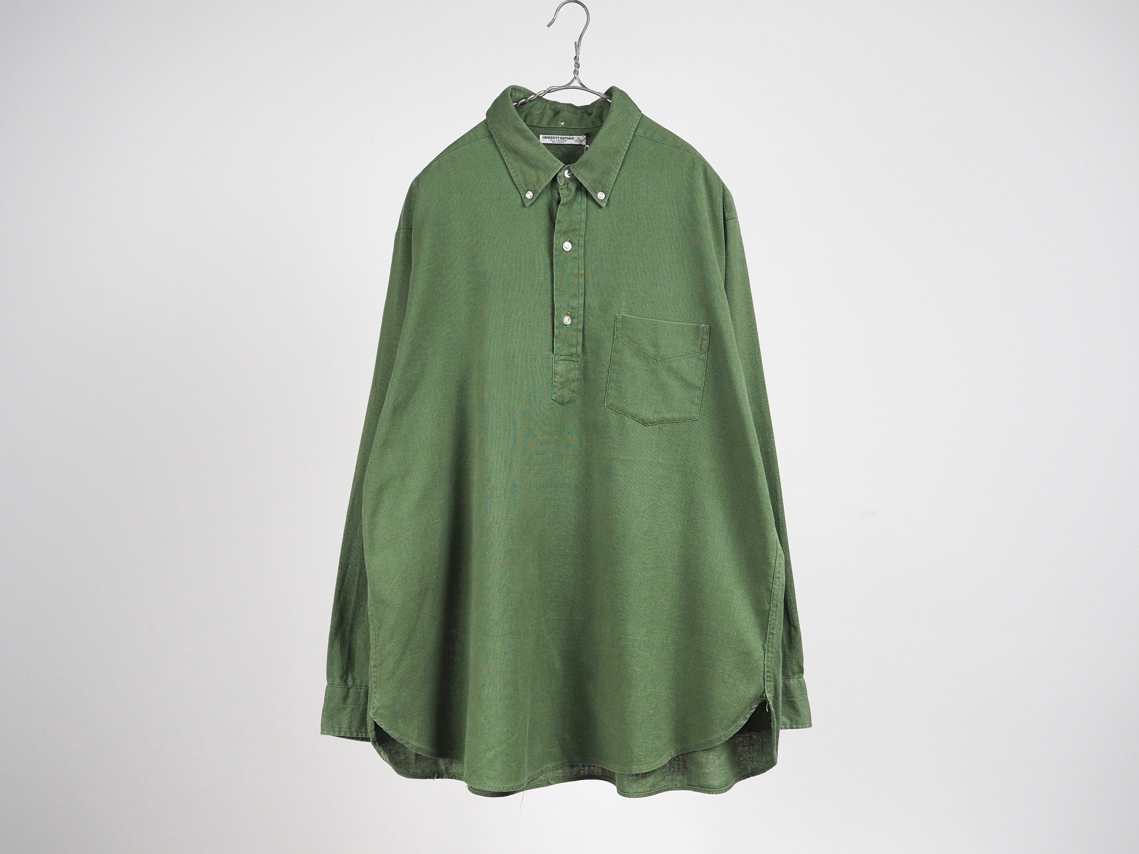 60's UNIVERSITY HOPSACK pullover B.D shirt 17.5