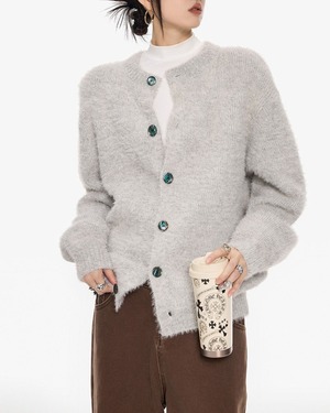 ボタンフロントニットカーディガン 3color A0758
