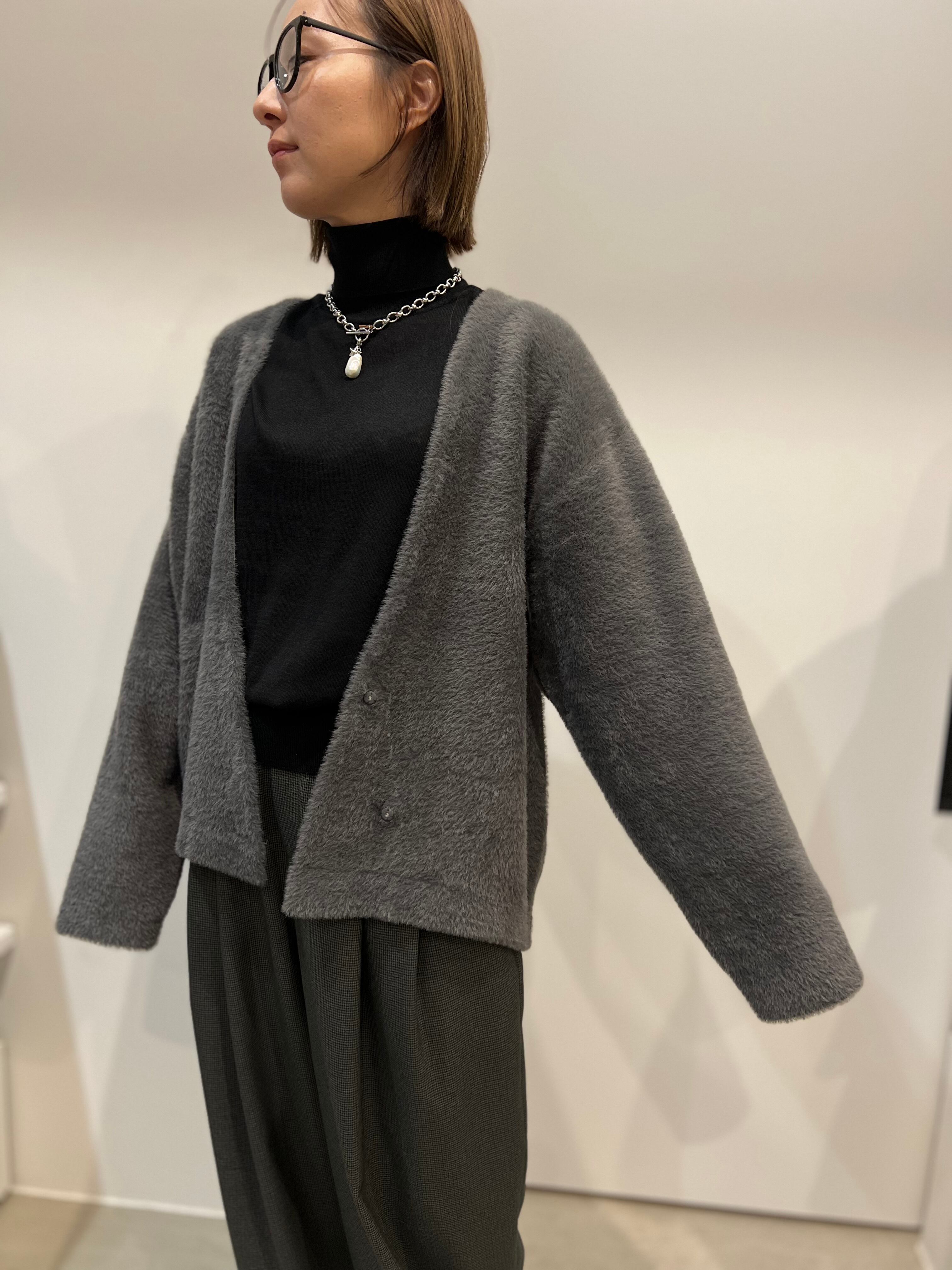 【DONA MARIE】フェザーヤーン二重臼カーディガン 888004