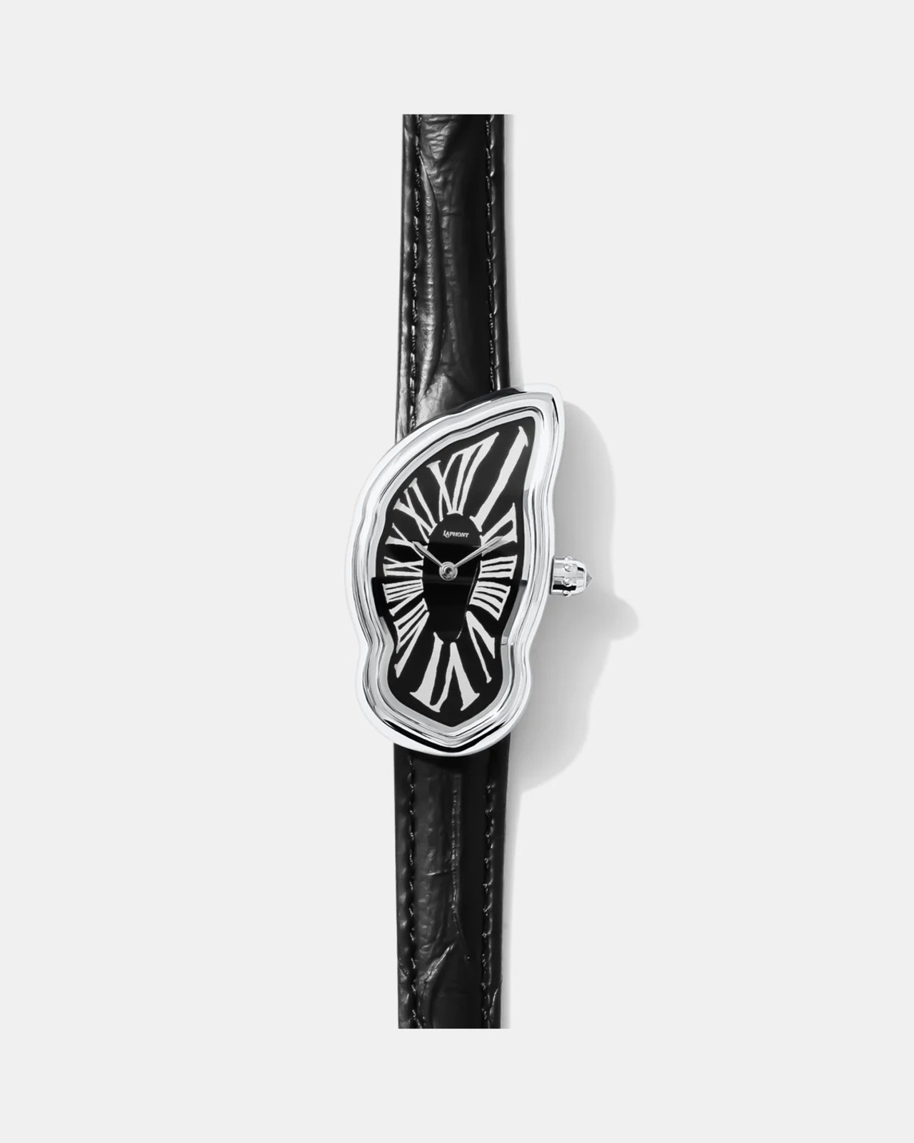 LAPHONT / melting watch silver black dial edition masculine