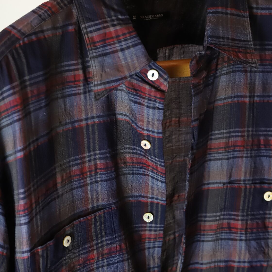 MAATEE&SONS / WORK SHIRTS “H WOOL γ” MIXMADRAS | Pay ID