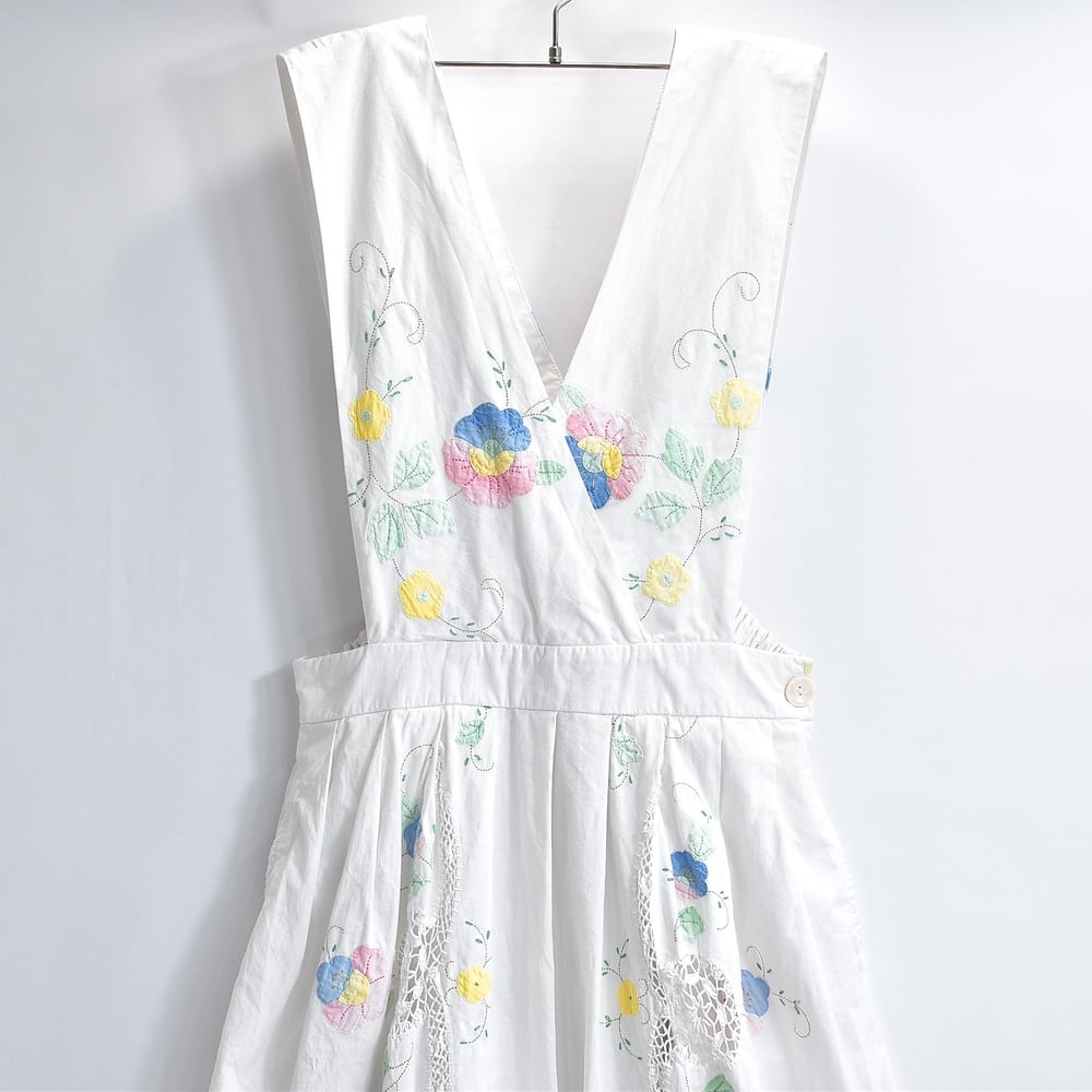 Remake リメイク ハンドメイド フラワー刺繍&レース パッチワーク