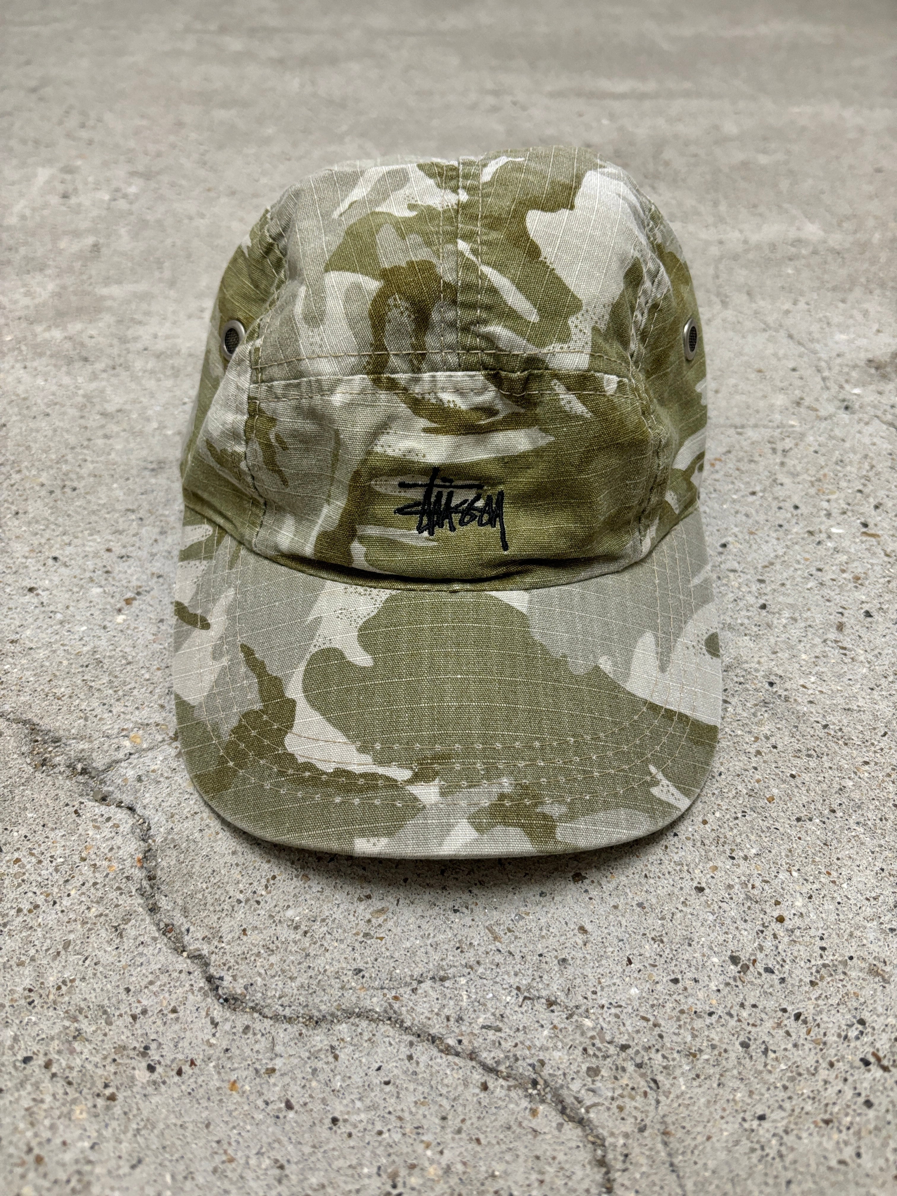 90～00s OLD STUSSY/Camouflage Camp cap/紺タグ/Free/カモフラ柄