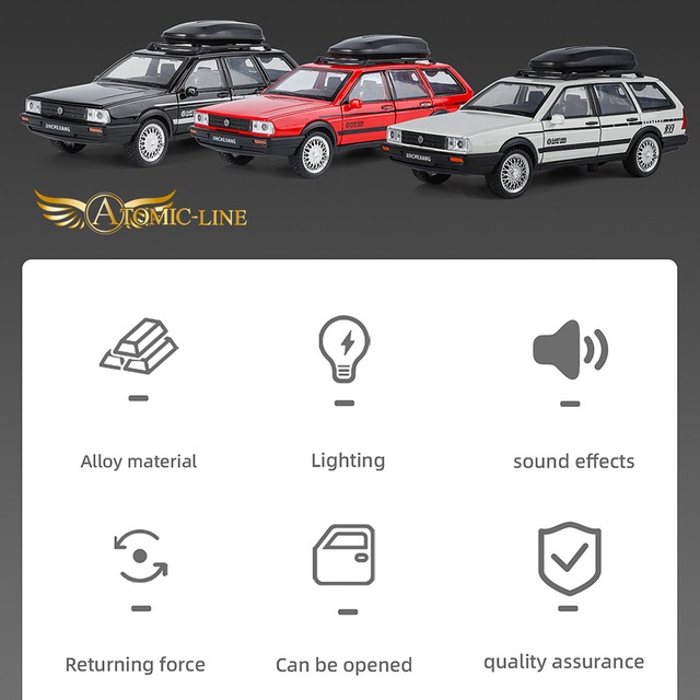 フォルクスワーゲン SANTANA サンタナ ワゴン 1/32 ミニカー 全3色 ライト点灯 合金モデル 模型 ジオラマ