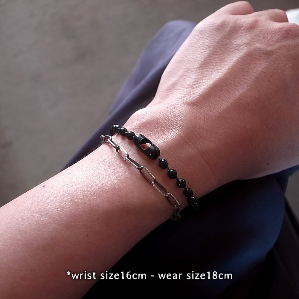 4.5mm BALL CHAIN BRACELET- BLACK- Made in U.S.A./ 4.5mm 4.5mm BALL CHAIN BRACELET- BLACK- Made in U.S.A./ 4.5mm