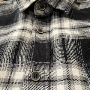【JACHS】ネルシャツ ヘビーネル  フランネルシャツ 黒系 チェック 柄シャツ XL ビッグサイズ フラップポケット US古着