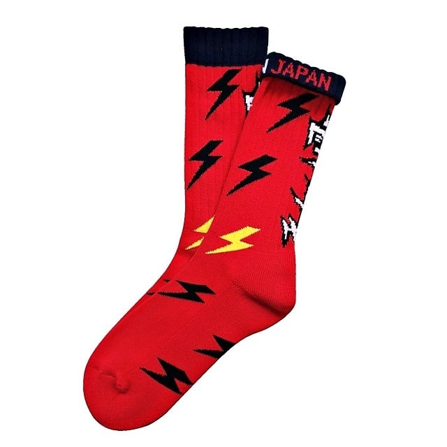 "カミナリ -red-" Socks