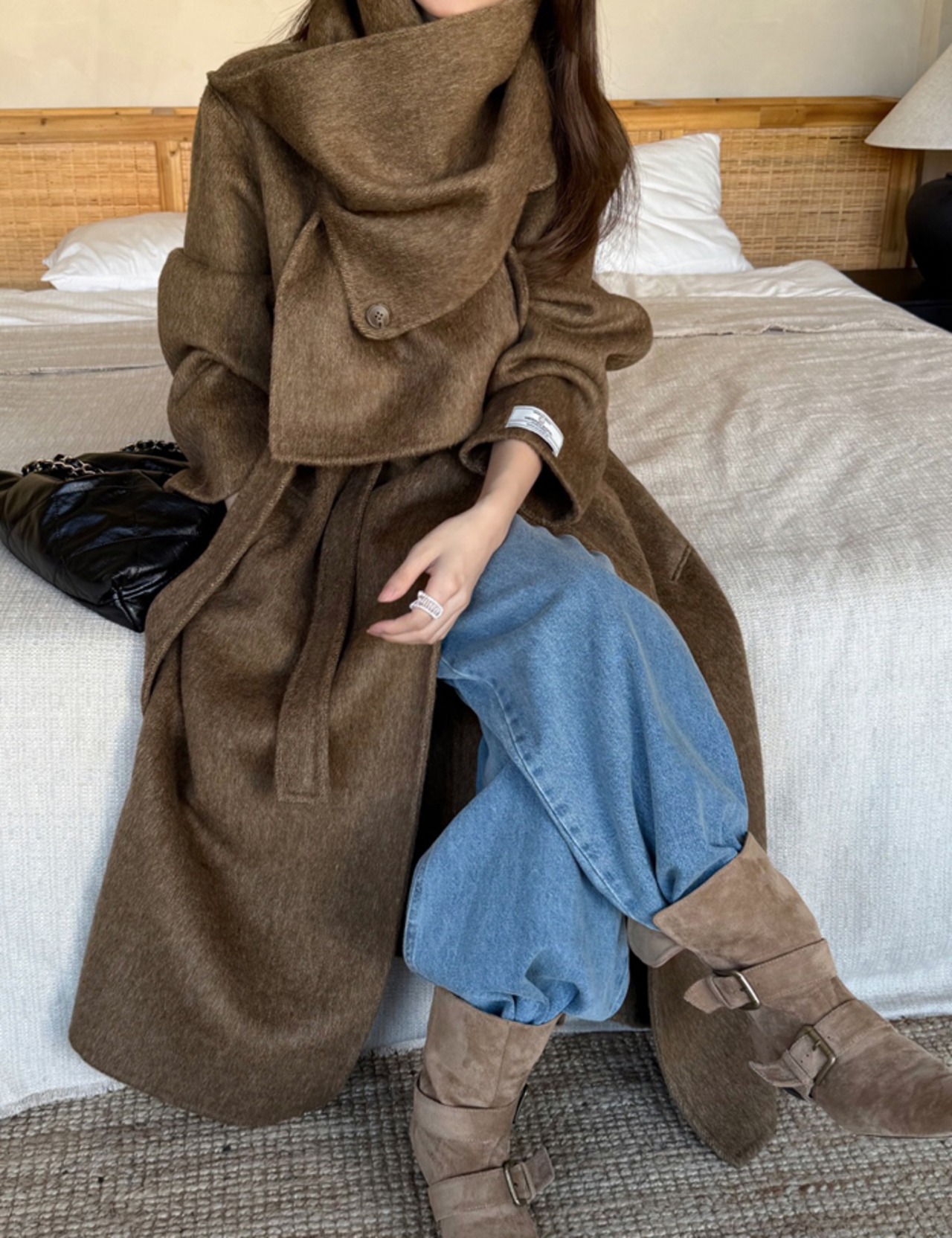 【25aw】Hand-made Muffler Wool Coat_3colors