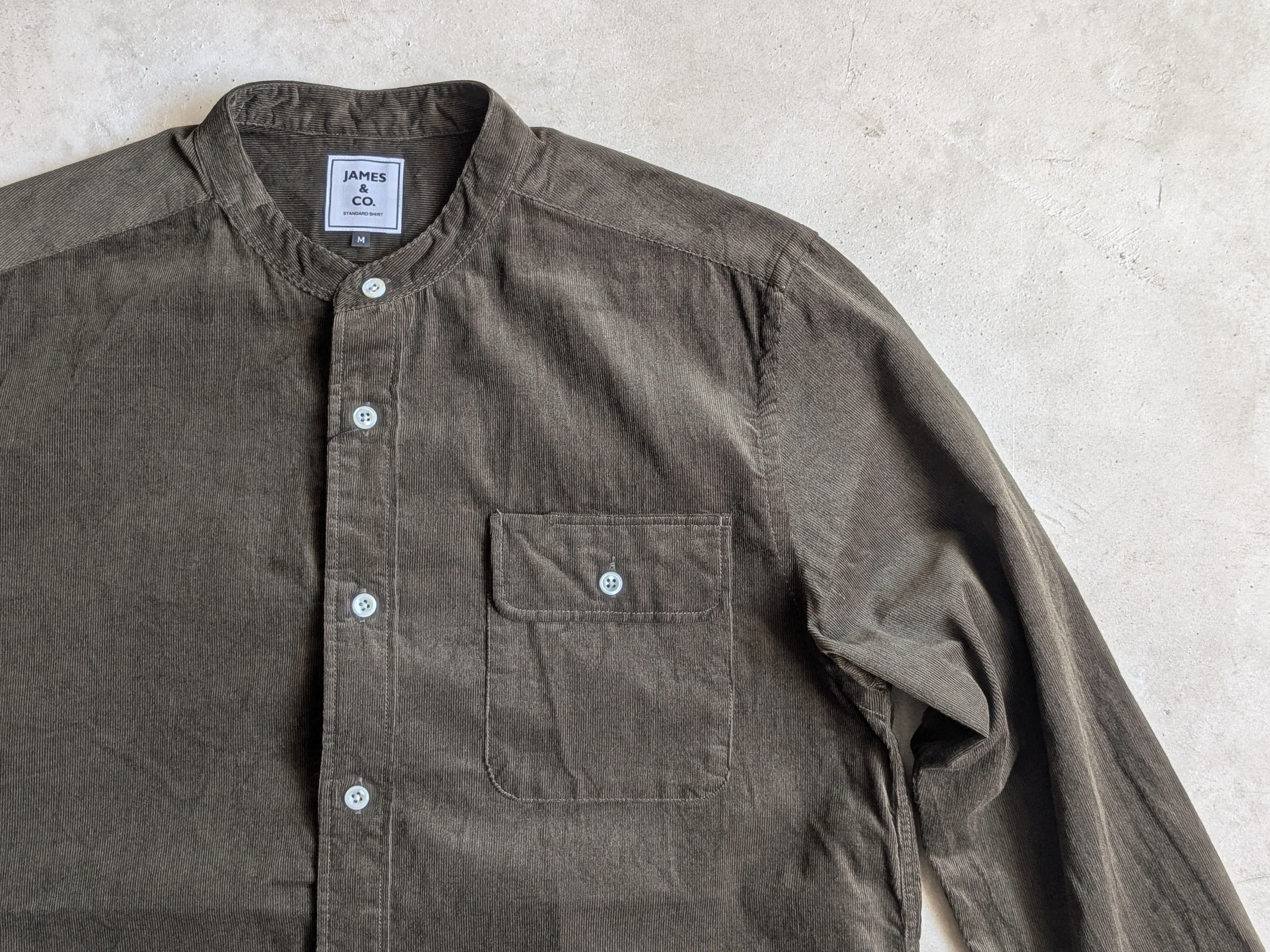 STANDARD SHIRT】Band Collar Corduroy Shirt（unisex） | JAMES&CO