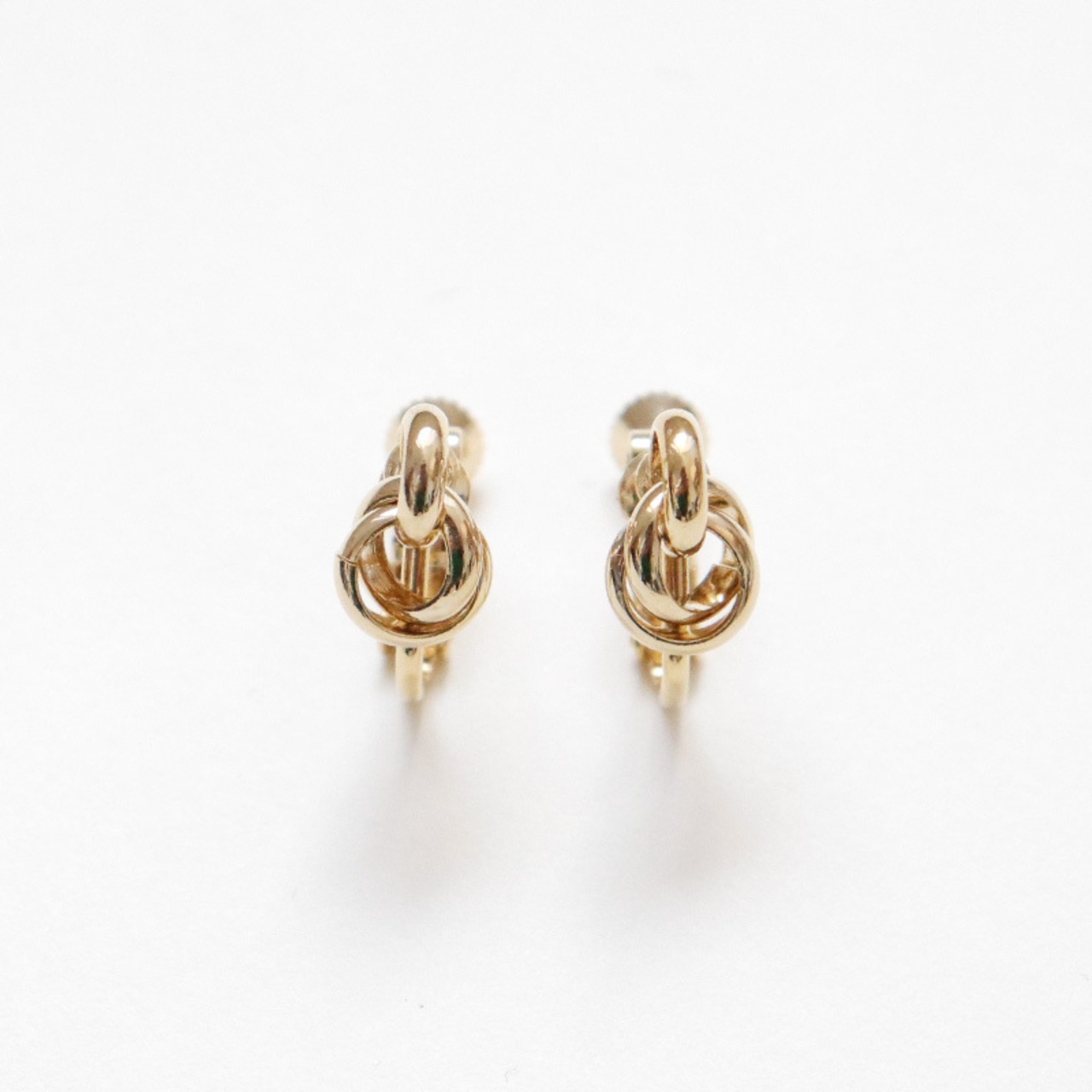 【ネコポス便】ダブルリングイヤリング　1196 合金