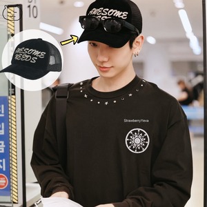 ★BOYNEXTDOOR ミョンジェヒョン 着用!【AWSOME NEEDS】トラッカーキャップ_ブラック
