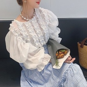 パフスリーブフリルブラウス　23119