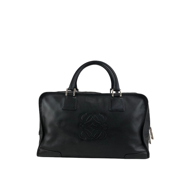 LOEWE ロエベ アマソナ36 ハンドバッグ ブラック アナグラム レザー ミニボストン vintage ヴィンテージ オールド gc7zrx