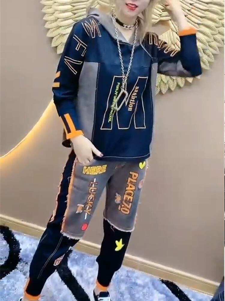 カジュアルフードトップス カラーハート 大きめサイズ ステッチ ミックスインファッション68855625338