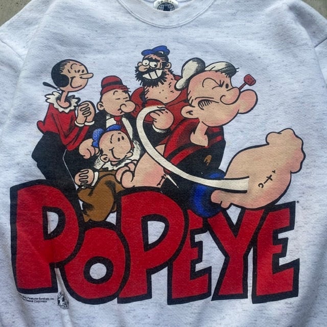 [希少]90s POPEYE(ポパイ) オリーブ スウェット トレーナー